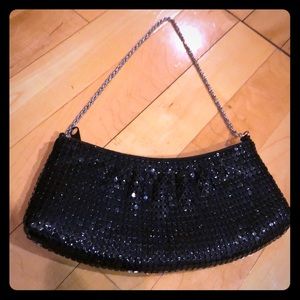 Black sparkly vintage evening bag